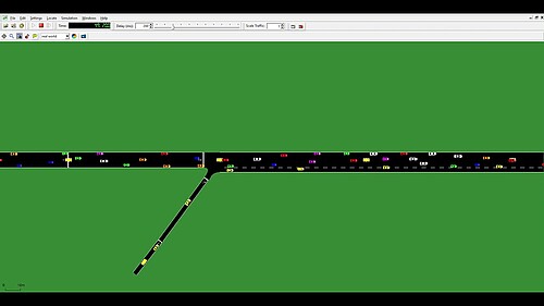 Lane-free traffic scenario with an on-ramp